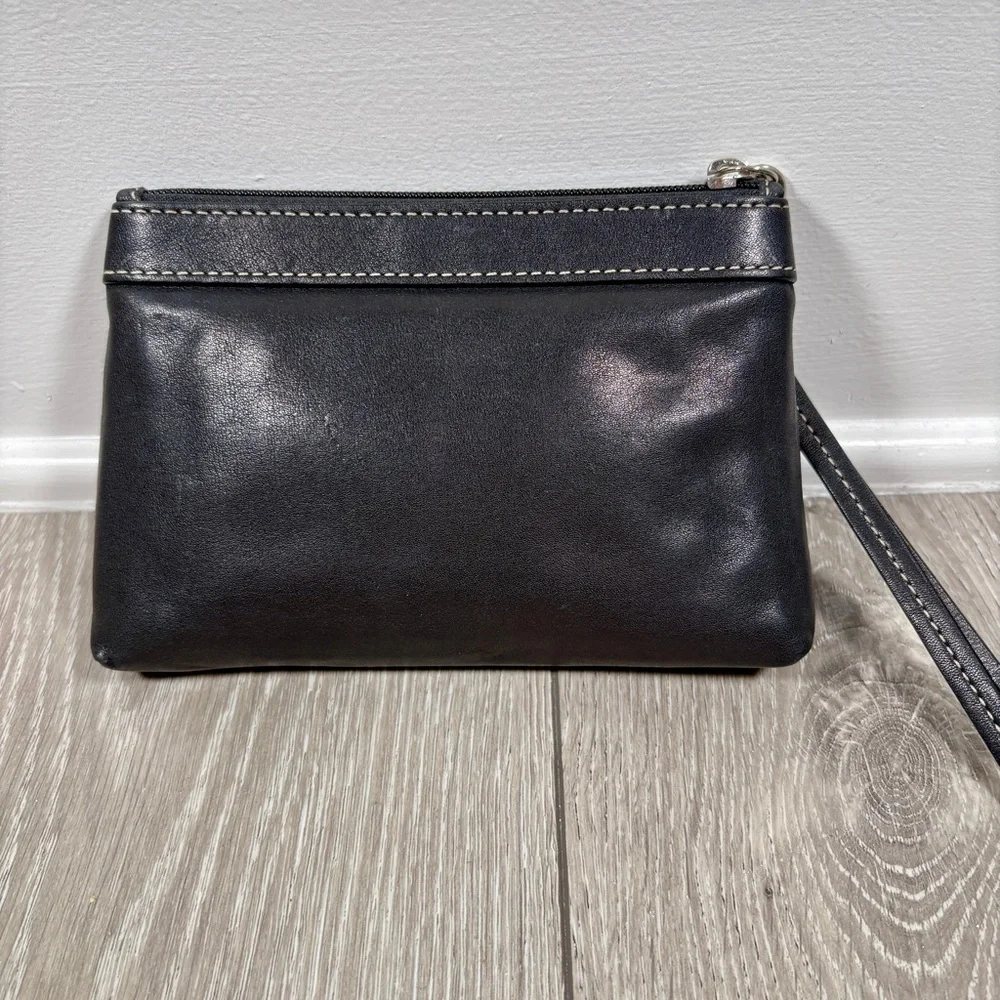 Coach Black Leather Wristlet